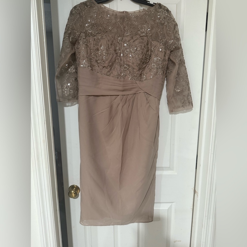 Elegant Beige Embellished Dress